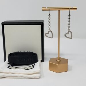 GUCCI Heart Ball Silver 925 Dangling Earrings